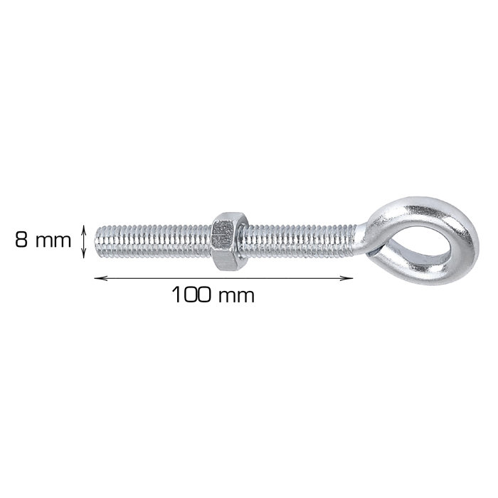 Øjebolt M8 x 100 mm 3 stk.