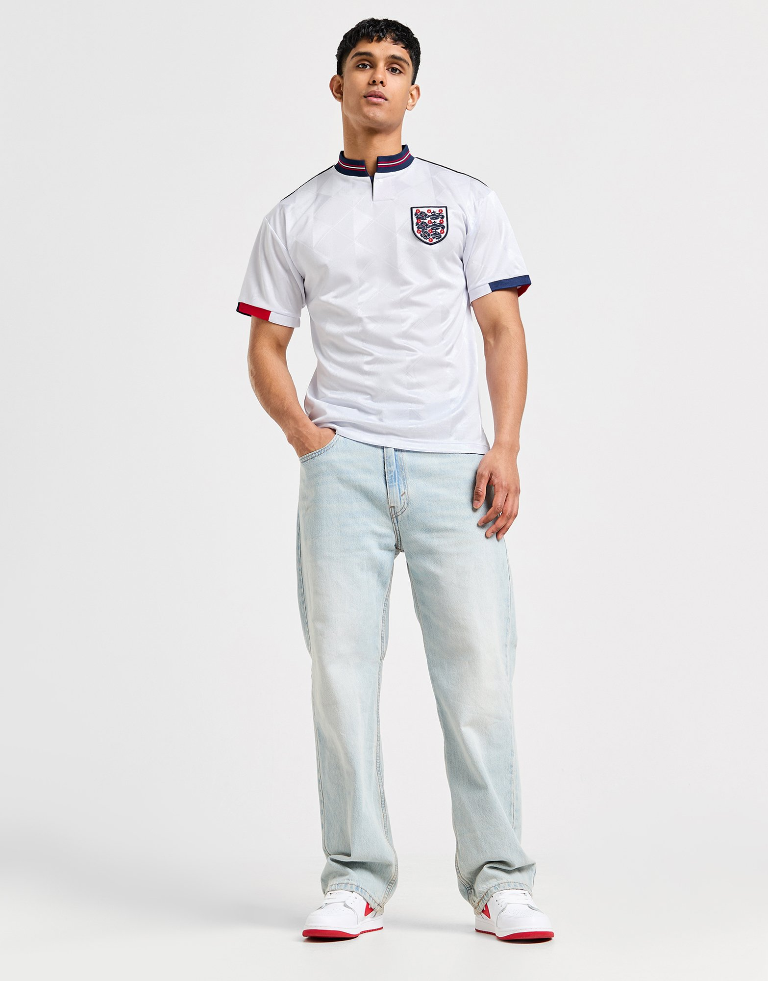 Score Draw Maillot Angleterre '89 Rétro Match Domicile Homme