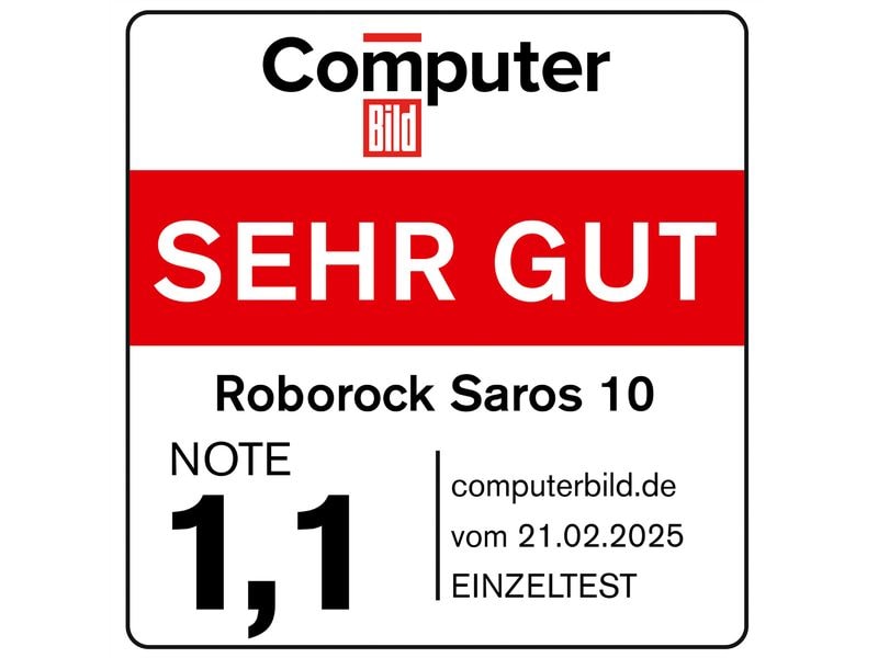 Roborock Saug- und Wischroboter Saros 10 Schwarz Saugroboter mit Dual Anti-Tangle System