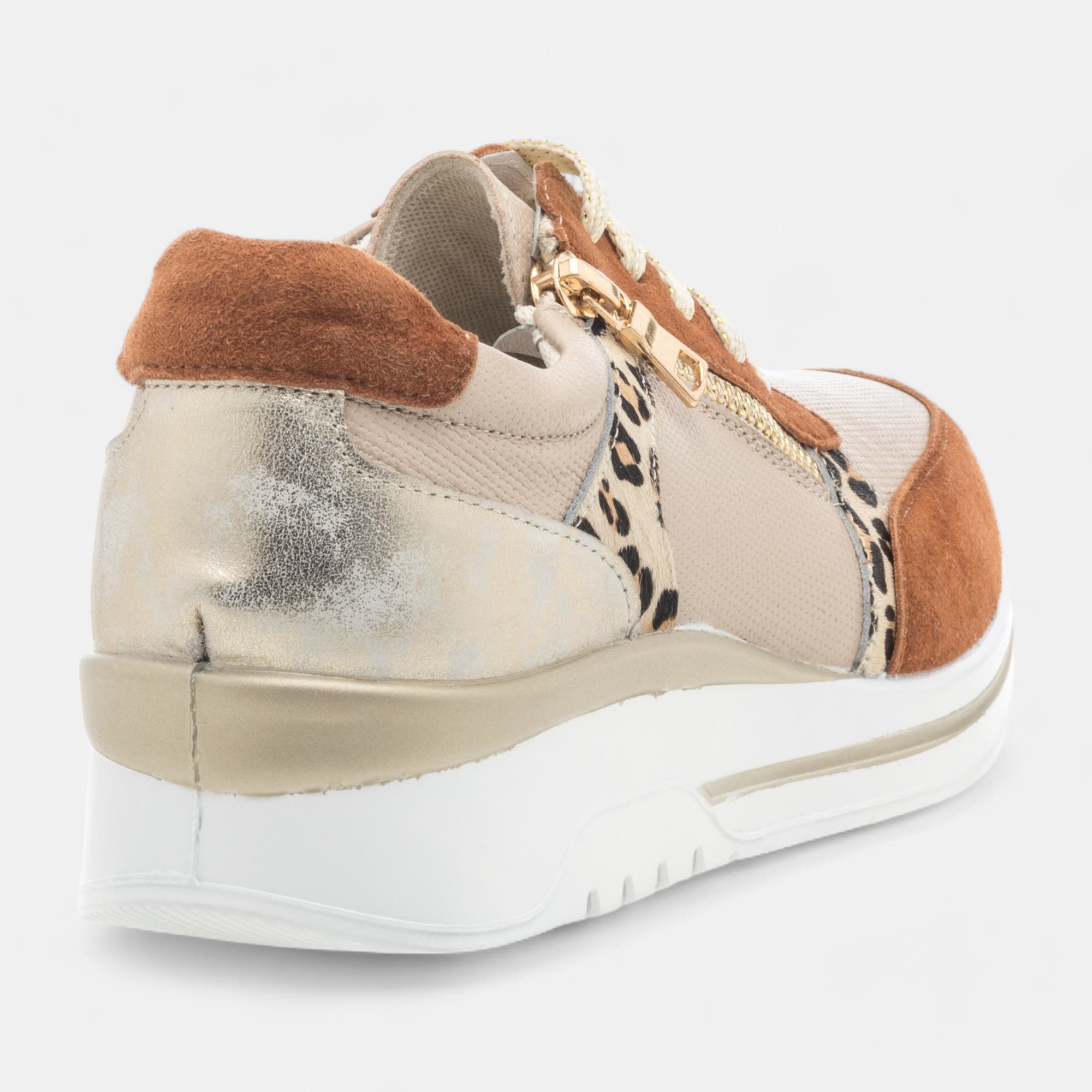 Baskets basses Femme en cuir cognac