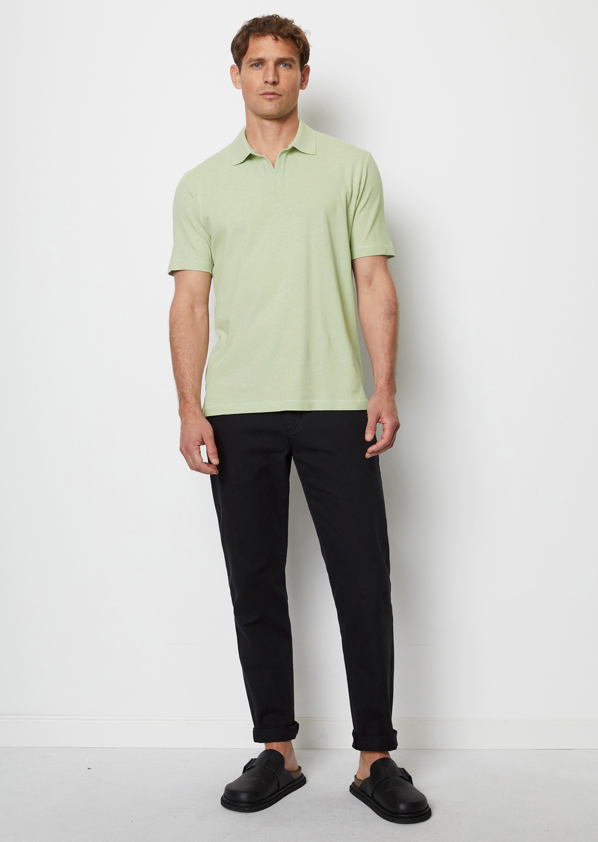 Poloshirt Jersey regular aus Bio-Baumwolle und Leinen