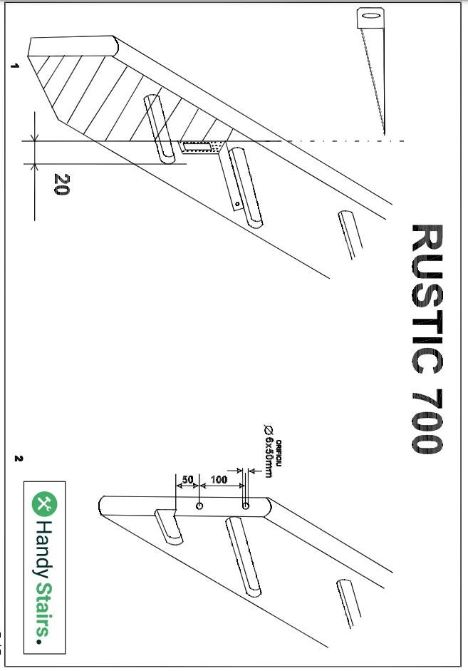 HandyStairs Müllertreppe “Rustic70” – kwartslag links – hoogte 280 cm – 13 treden van dennenhout