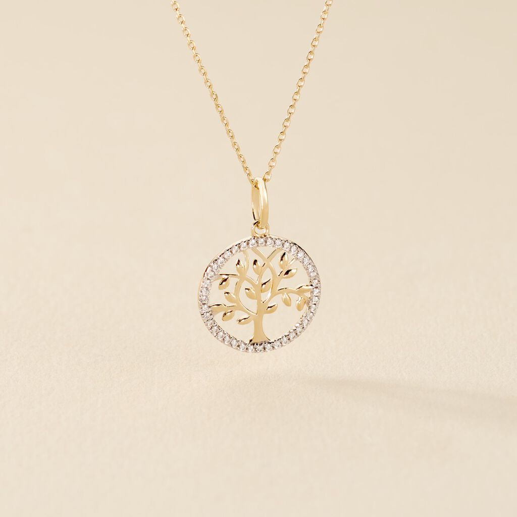 Collier Darell Or Jaune Oxyde De Zirconium