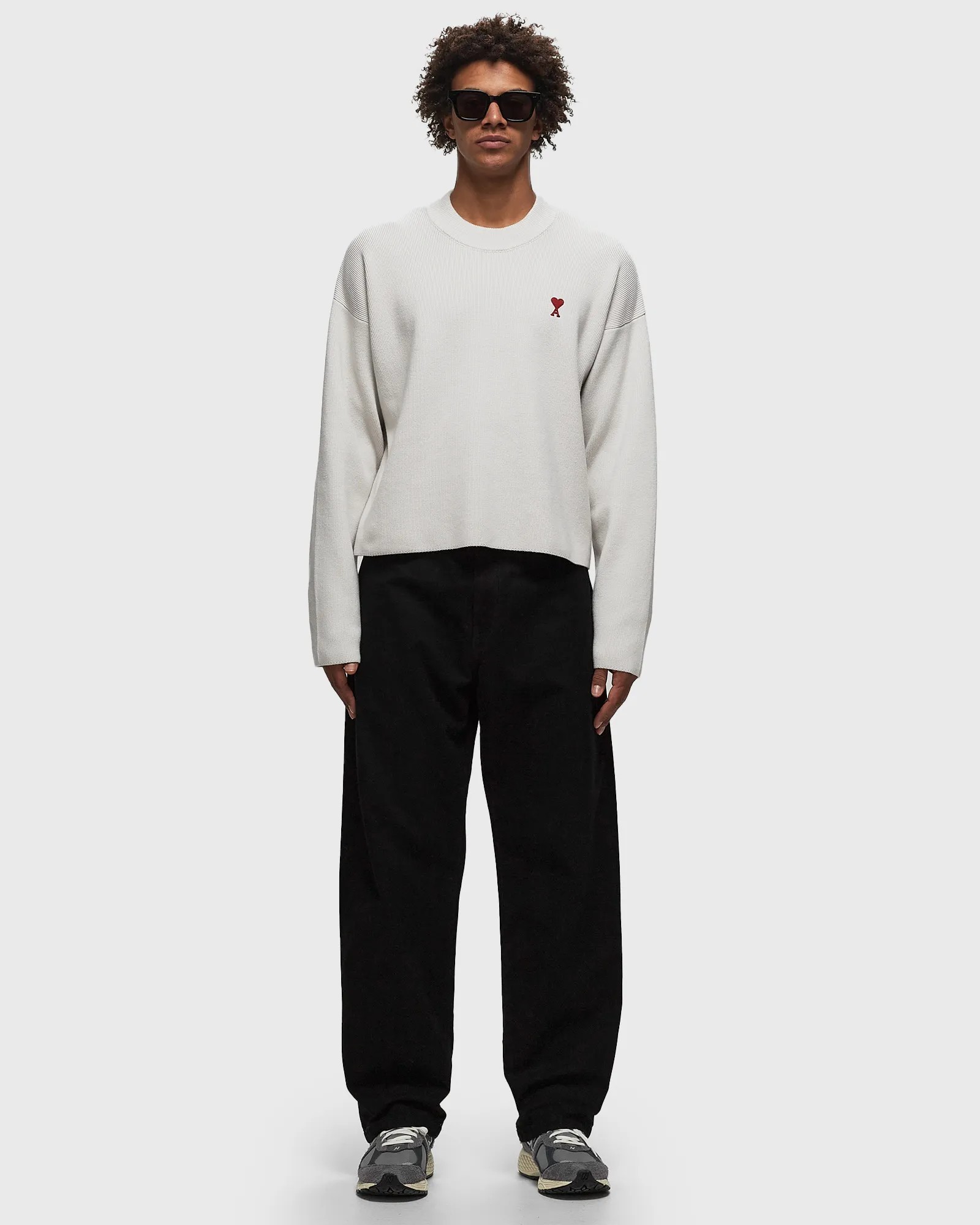 AMI Paris RED ADC CREWNECK SWEATER