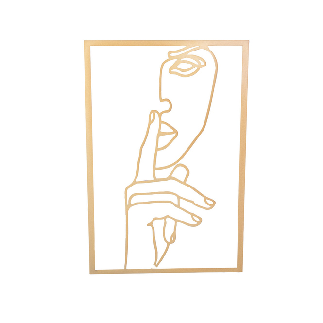 Wandbild - Frauensilhouette - gold - ca. 40 x 1 x 60 cm