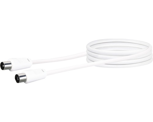 Antenne-aansluitkabel (75 dB) IEC-stekker/IEC-bus 1,5 m wit Schwaiger KVK215 052