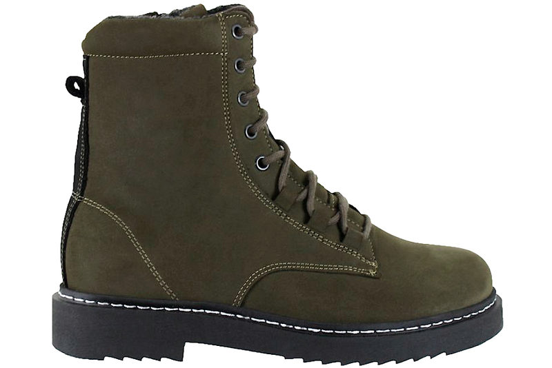 NEW FEET VINTERSTØVLE I GRØNT OLIERET NUBUCK