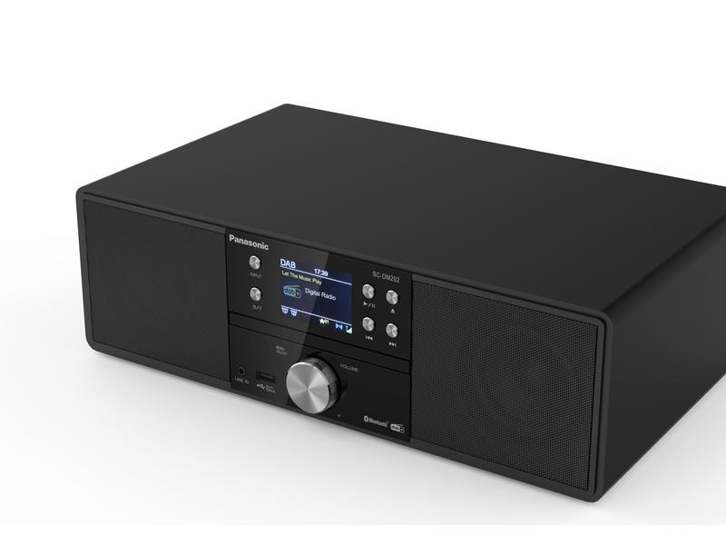 Panasonic Micro-HiFi Anlage SC-DM202 Schwarz All-in-One Stereo System mit CD-Player, DAB /FM-Radio und Bluetooth