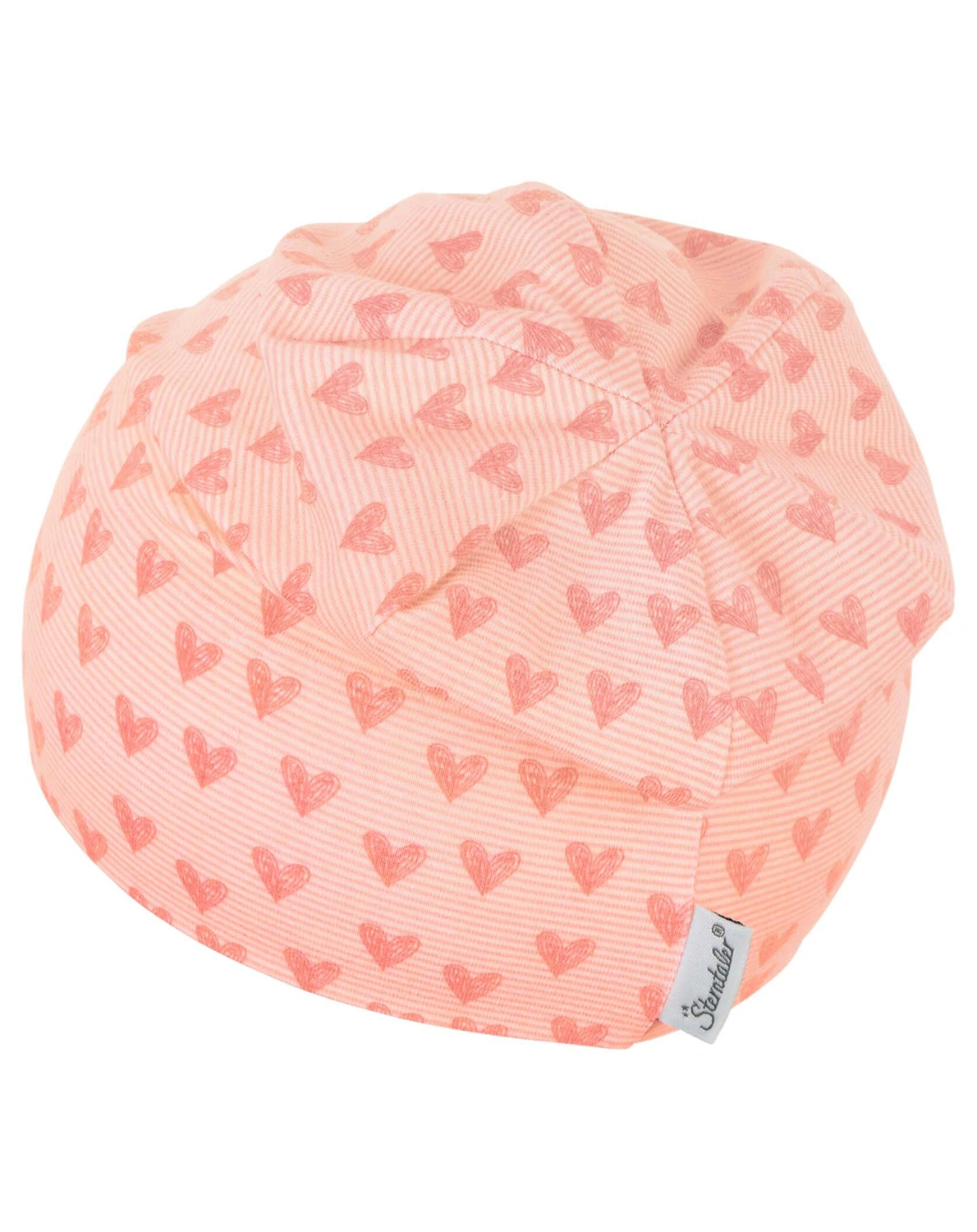 Slouch-Beanie HERZEN in mattrosa