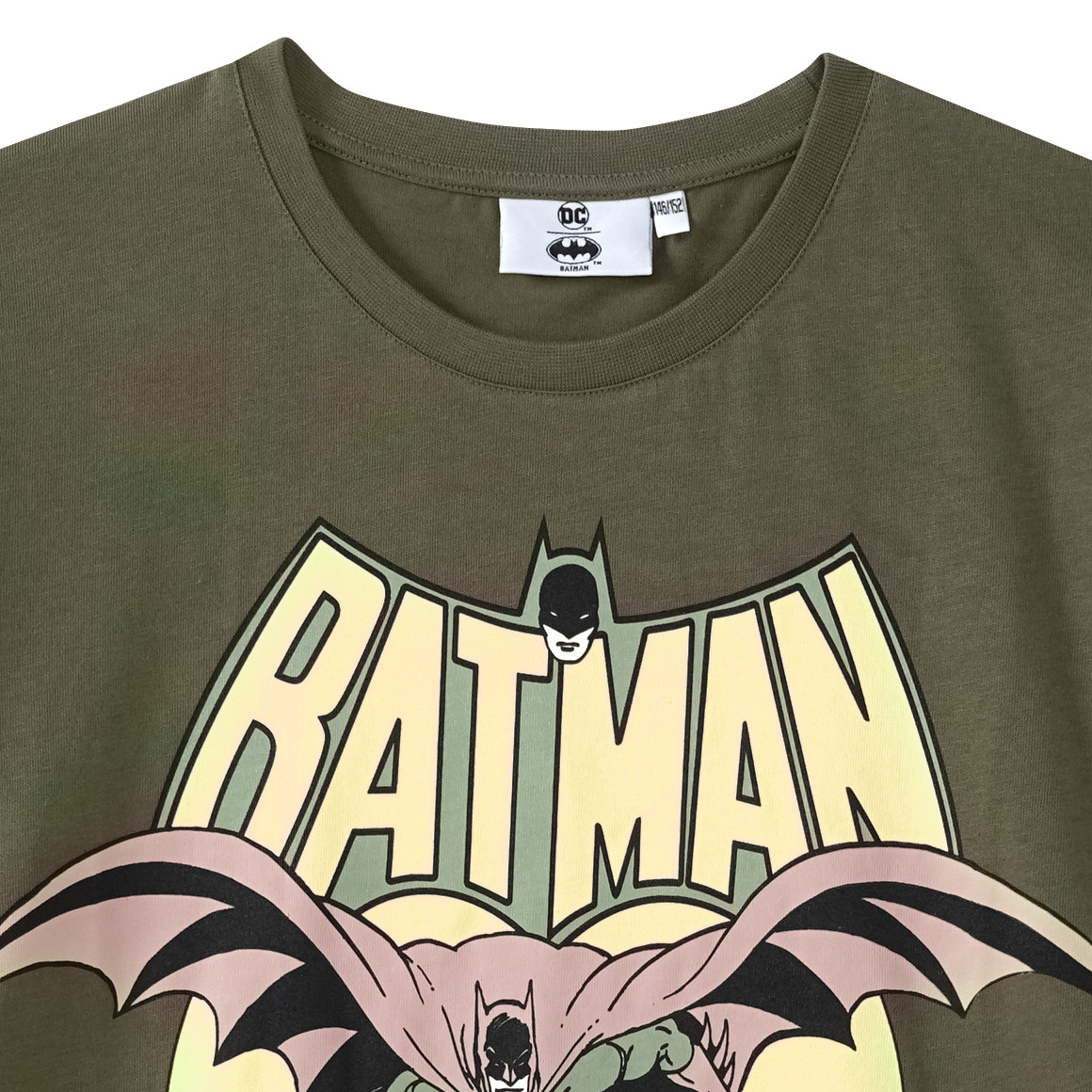 Yigga Batman T-Shirt mit Print dunkeloliv