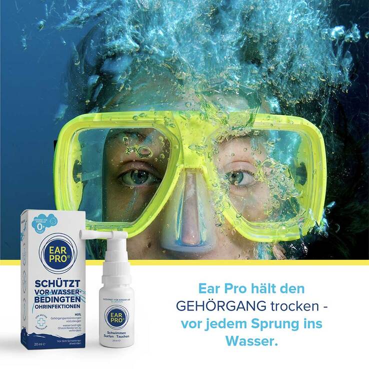 Ear Pro Ohrenspray Schutz Schwimmen Tauchen Surfen, 20 ml
