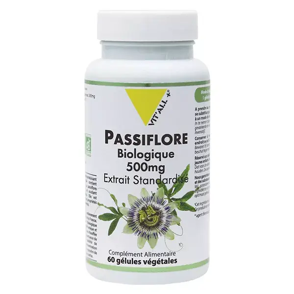 Vit'all+ Extrato Padronizado de Maracujá Orgânico 500mg - 60 Cápsulas Vegetais