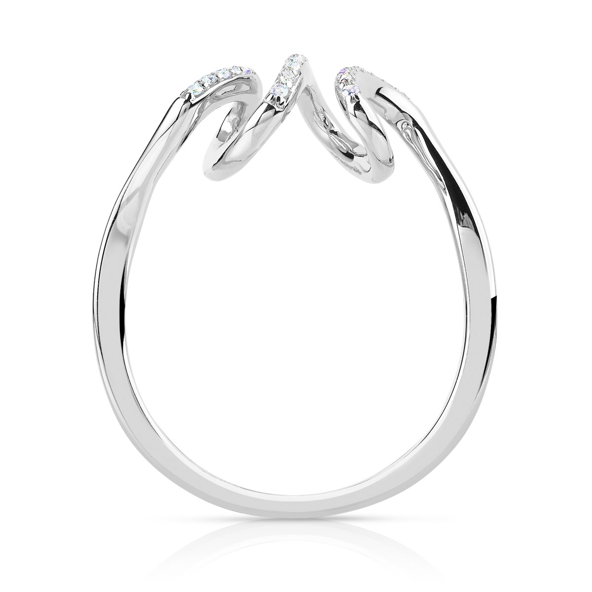 Bague or 375 blanc diamant