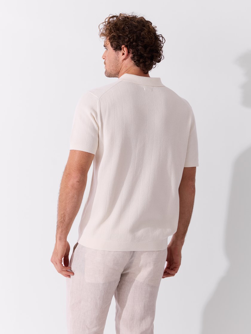 Rino strikket polo Coconut Milk
