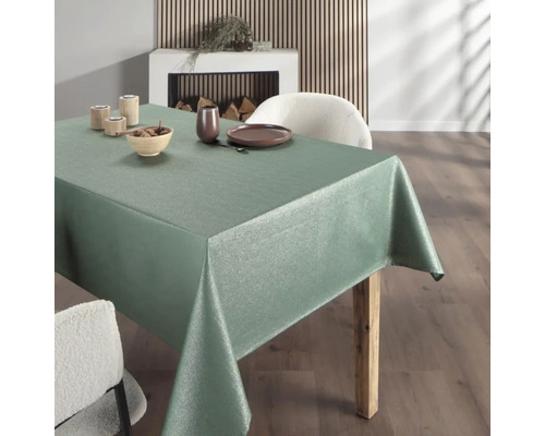 Tafelkleed, glanzend groen en zilver, 130 x 160 cm