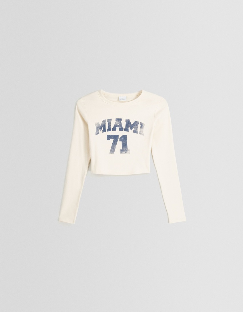 Camiseta de manga comprida estampada