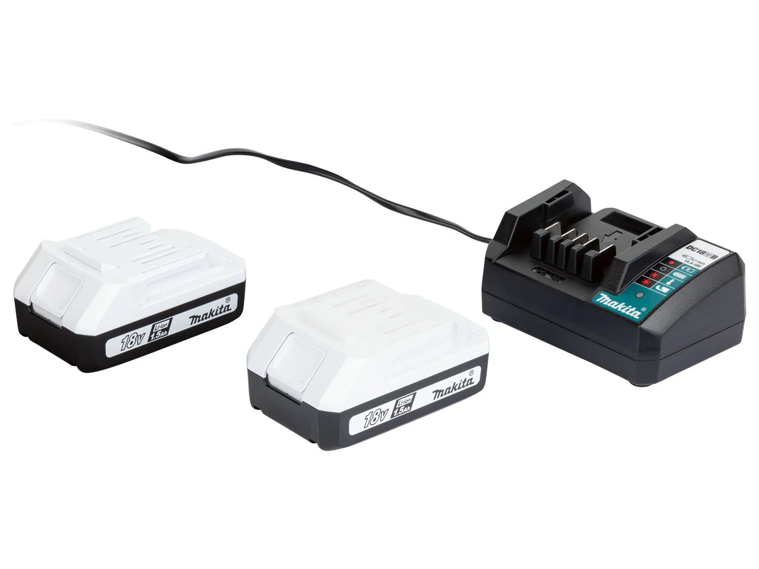 Makita 18 V cordless drill/driver set &raquo;DF488D&laquo;, with 2 batteries and charger