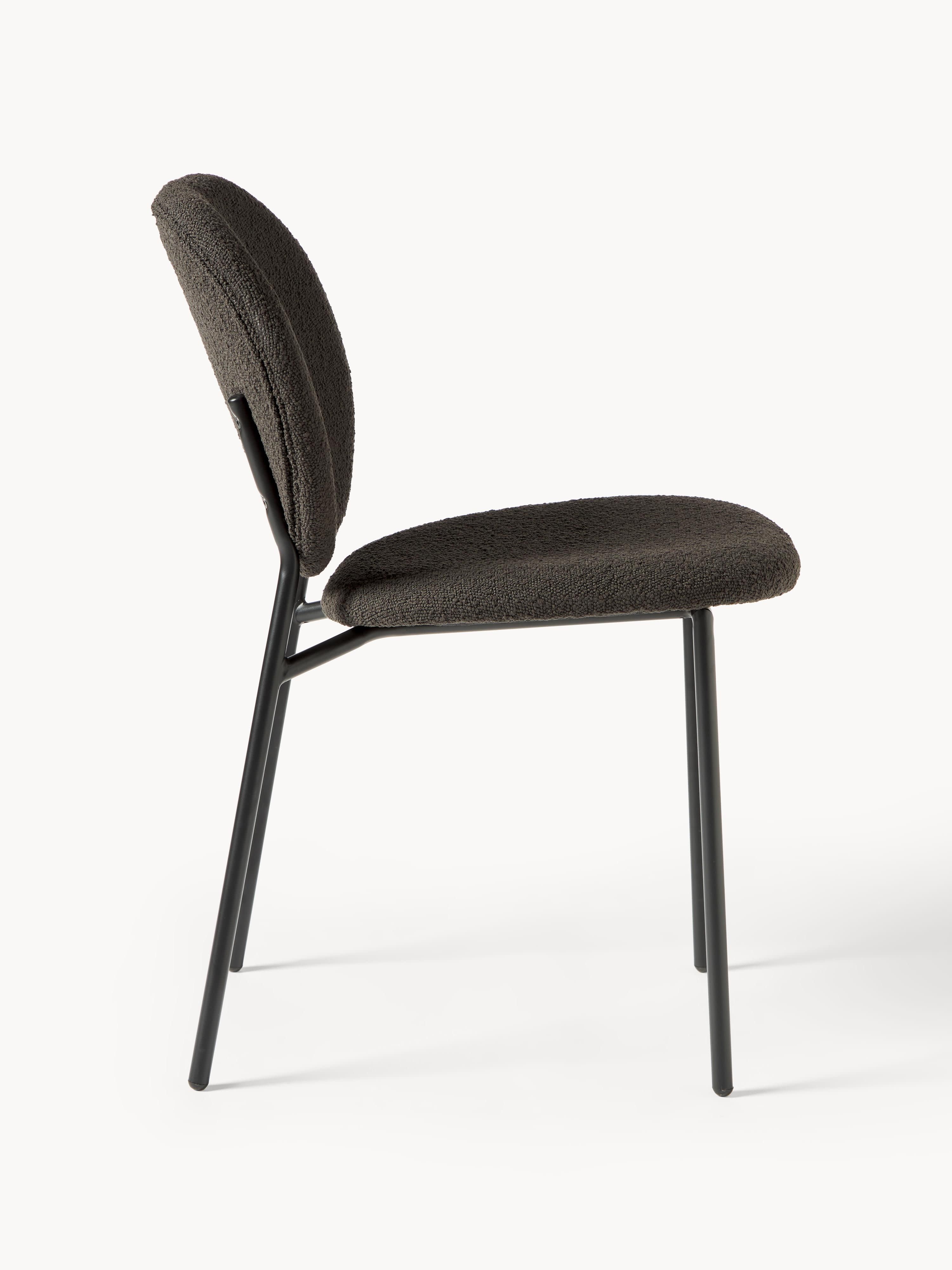 Bouclé gestoffeerde stoelen Ulrica, 2 stuks