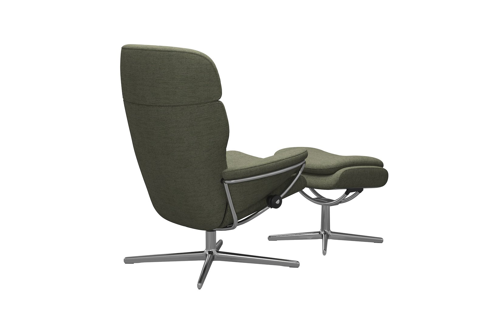Rome lenestol m/krakk Tekstil Jasmine Dark Green - Cross - Chrome