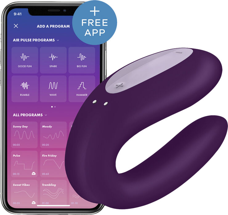 Satisfyer Double Joy Violet App-styret Parvibrator Violet