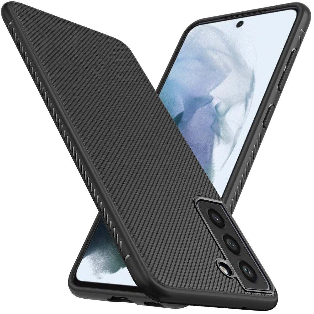 Samsung Galaxy S21 FE 5G Schutzhülle Gummi Grip Case Slim Design - Schwarz