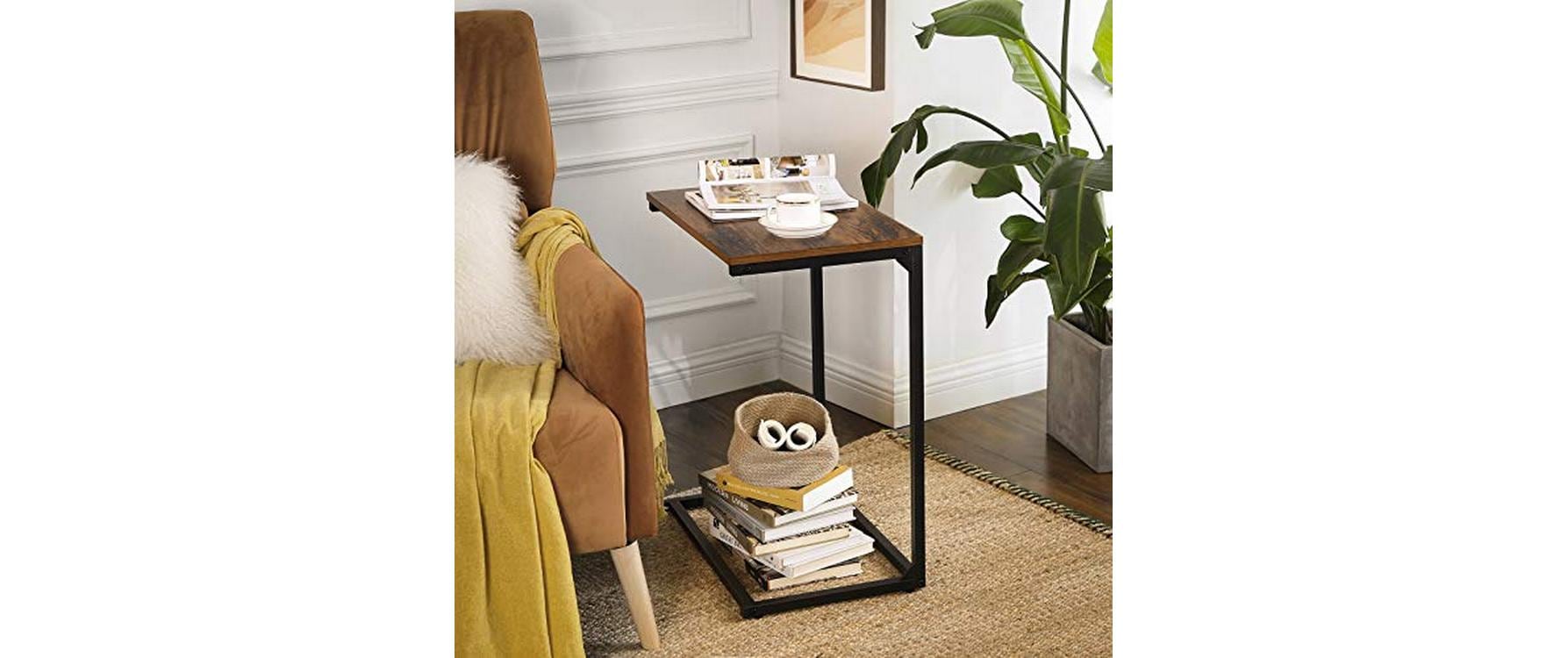 Beistelltisch 55 x 35 x 66 cm, Braun/SchwarzSofatisch