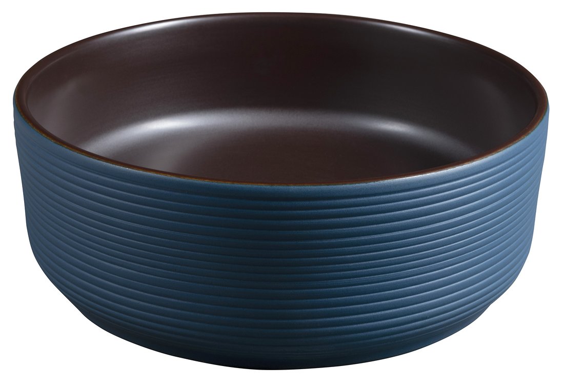 Sapho Priori waskom rond 40cm blauw-bruin