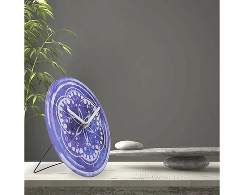 Cosmo tafelklok, gehard glas, indigo, Ø 20 cm