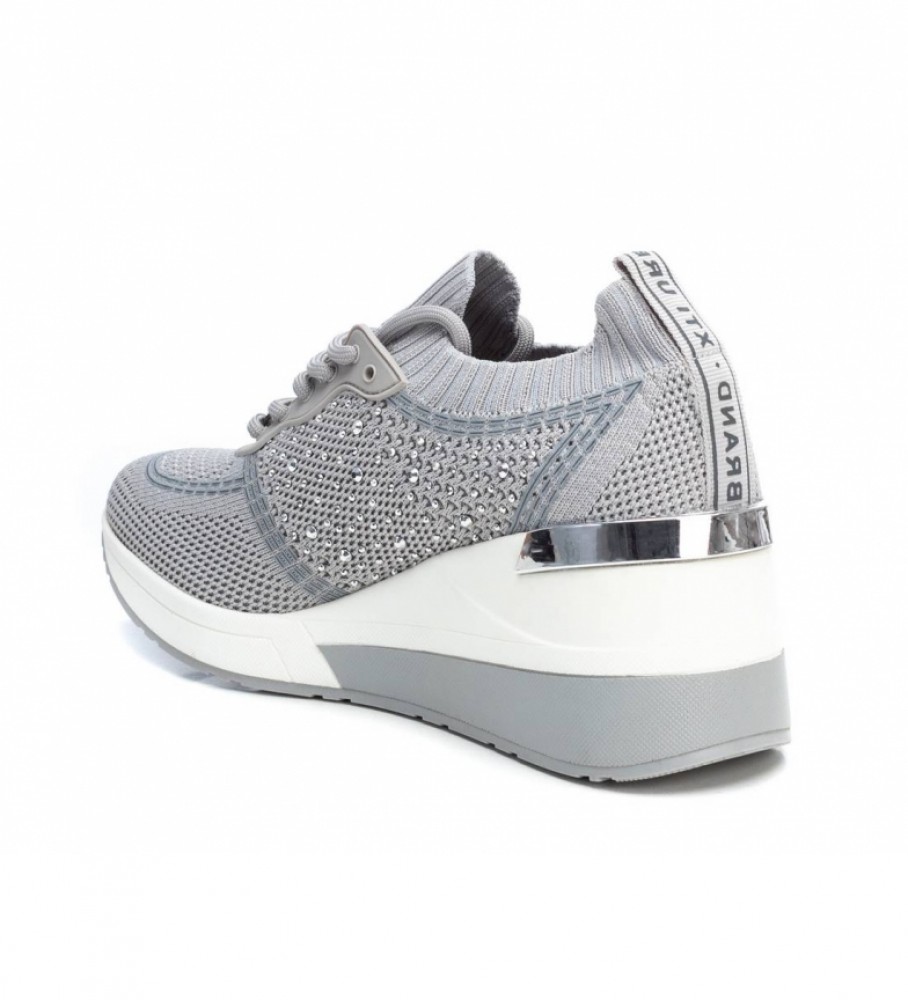 Tênis Xti com strass cinza