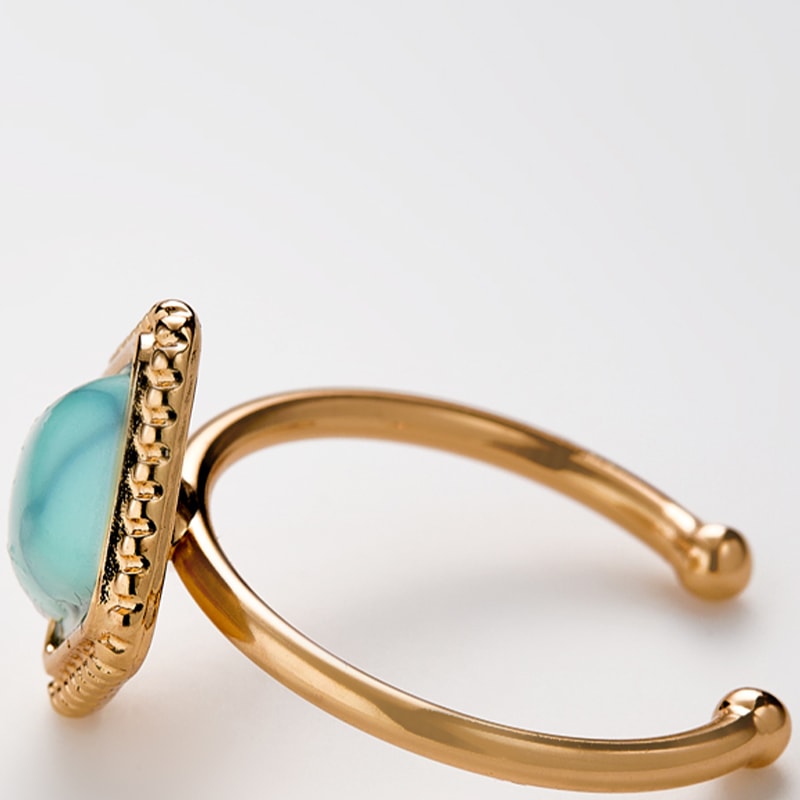 Bague - Alliage - Doré & bleu