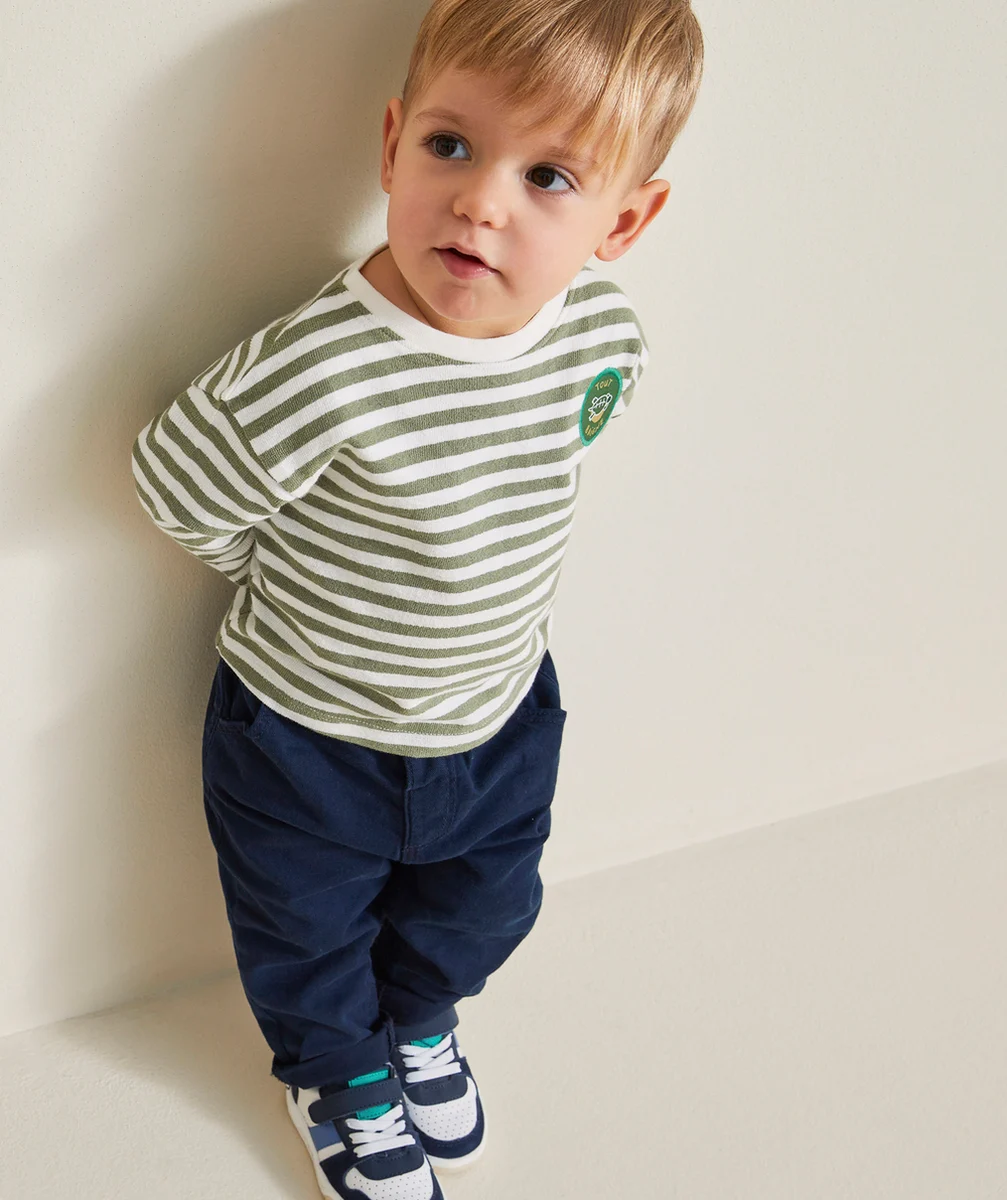 PANTALON RELAX BÉBÉ GARÇON BLEU MARINE