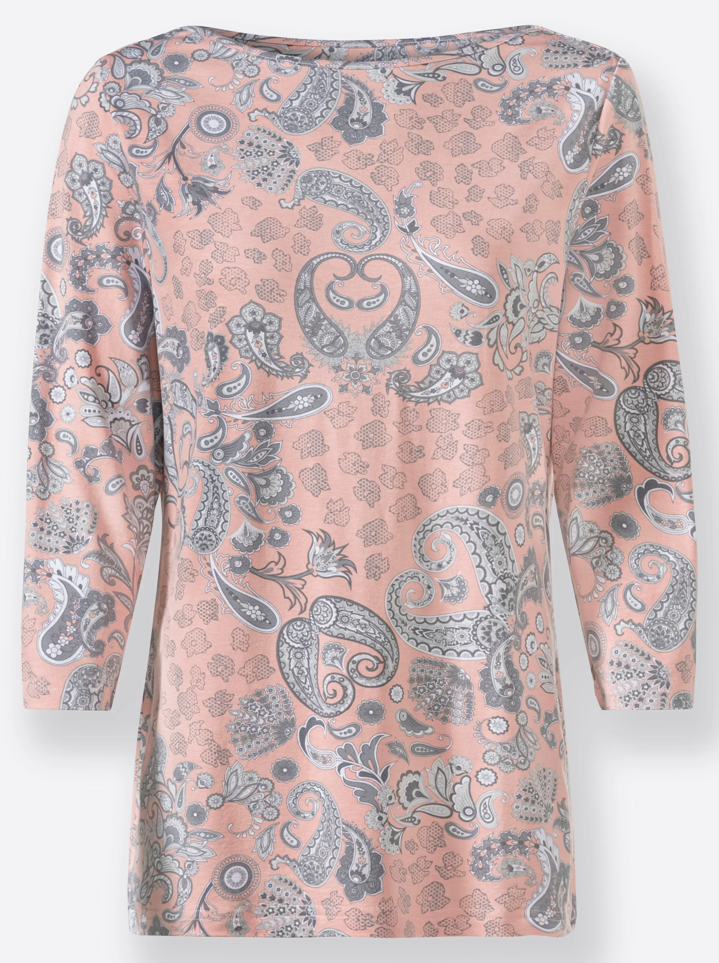 Print-Shirt in puder-anthrazit-bedruckt
