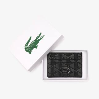 Porte-cartes avec imprimé monogramme en cuir Portefeuilles - Noir - Lacoste - Homme