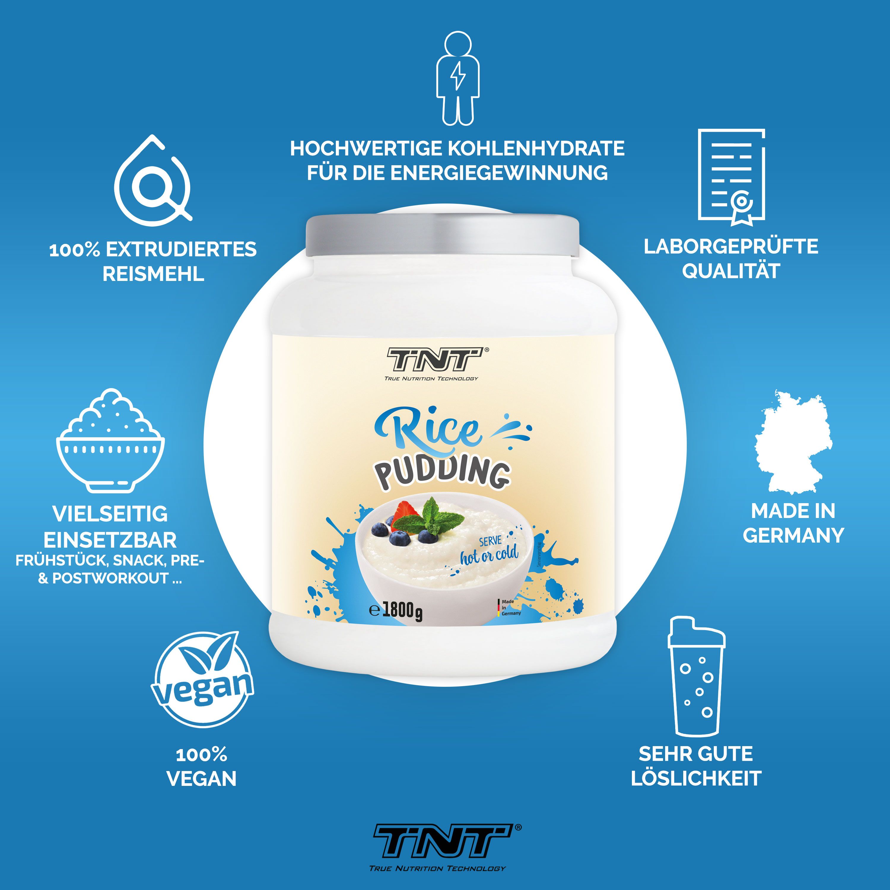 TNT Rice Pudding - 100% extrudiertes Reismehl