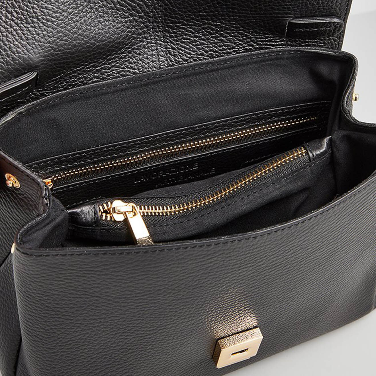 Christian Laurier Sac à main en Cuir de Vachette Jador noir -  25x18x10 cm