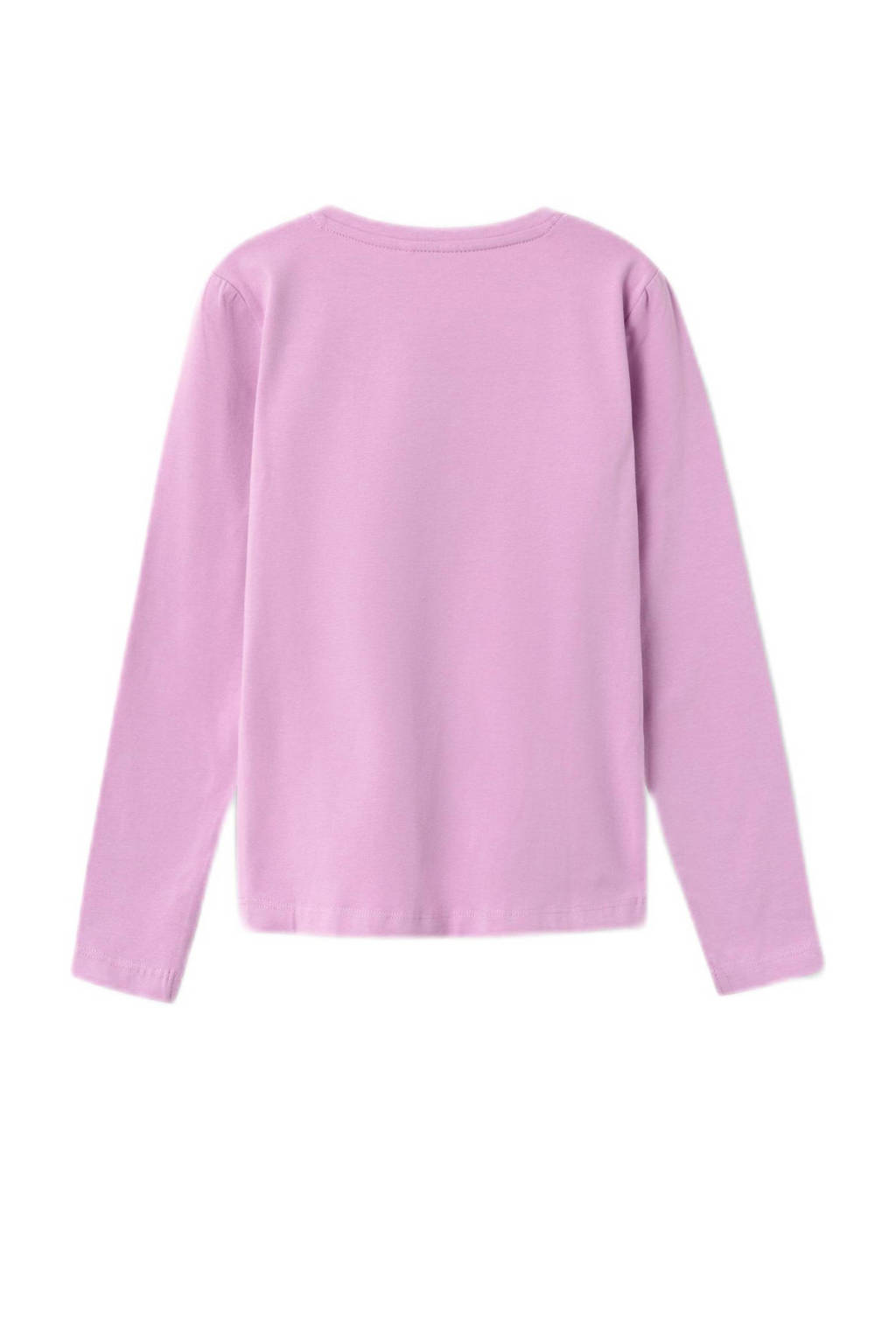 NAME IT longsleeve NKFLINSTAR met printopdruk en pailletten roze
