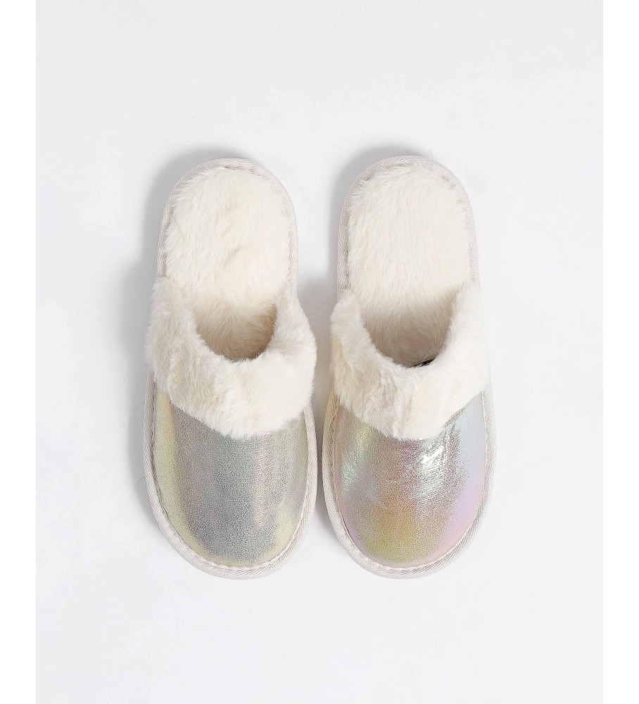 Pantufas Admas Bege com Glitter
