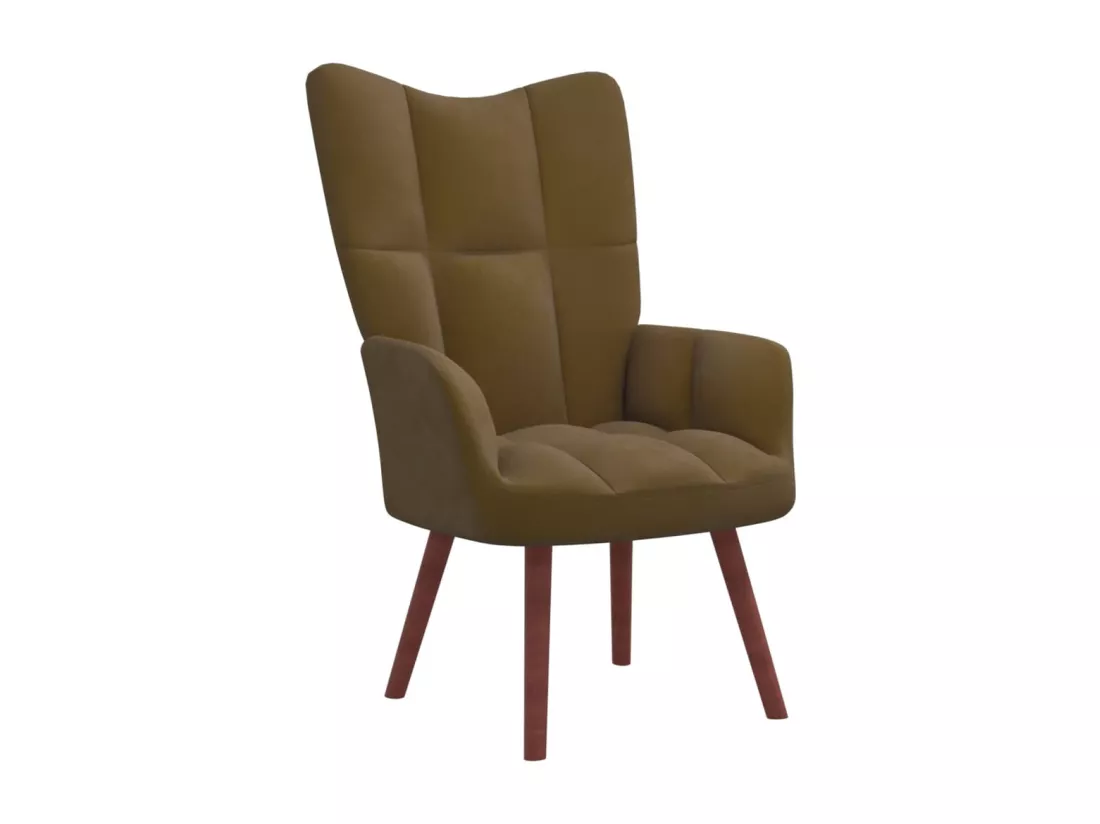 Chaise de relaxation avec repose-pied Marron Velours
