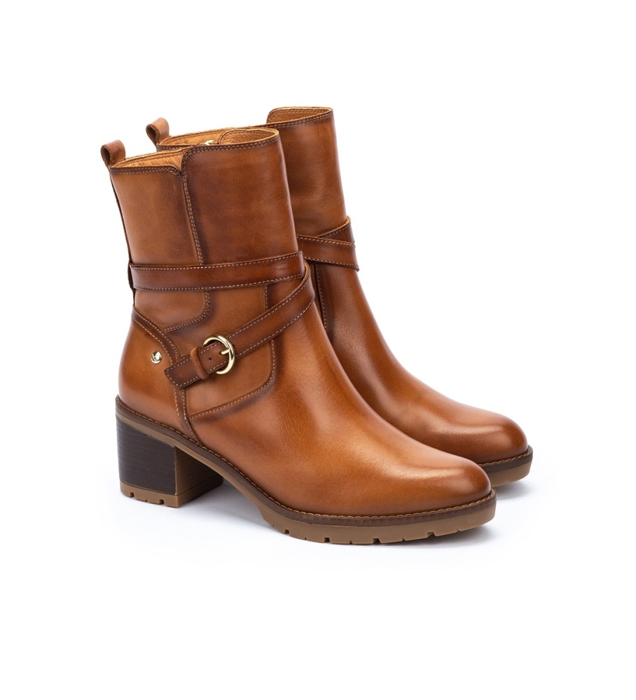 Botas de cano curto Pikolinos Llanes em couro marrom - Altura do salto: 6 cm -