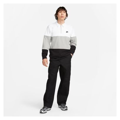 Polo manches longues Nike Club  Fleece Blanc Noir