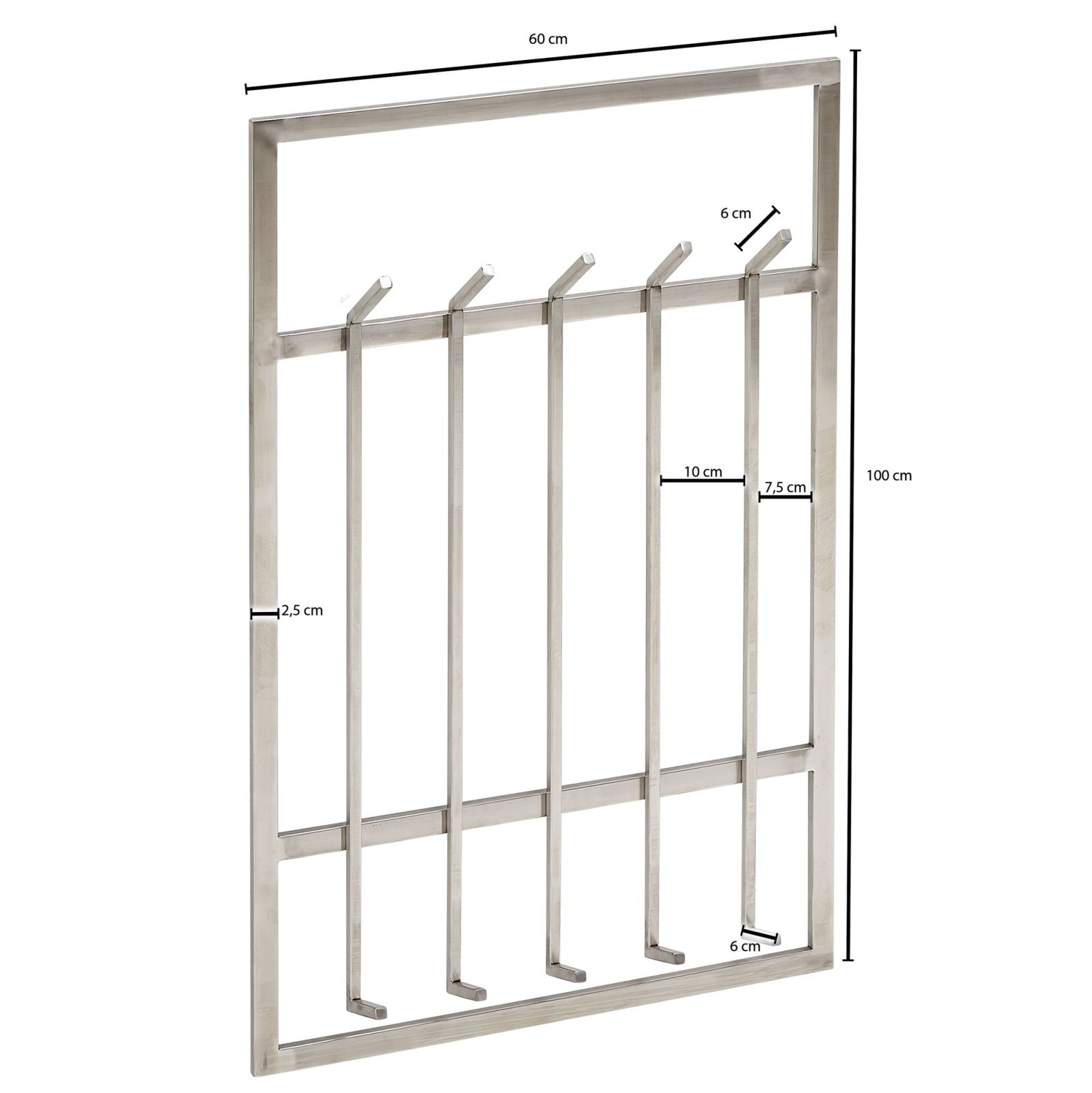 Wandgarderobe - silber - 60x100 cm