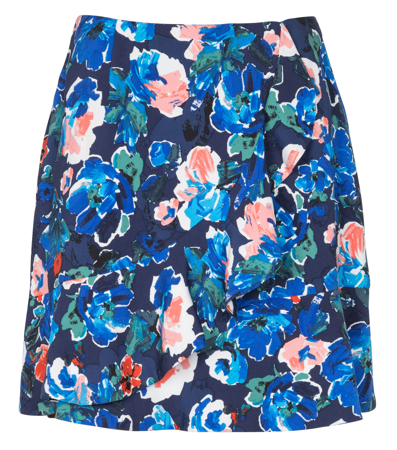 Jupe courte imprimé fleuri | Bleu