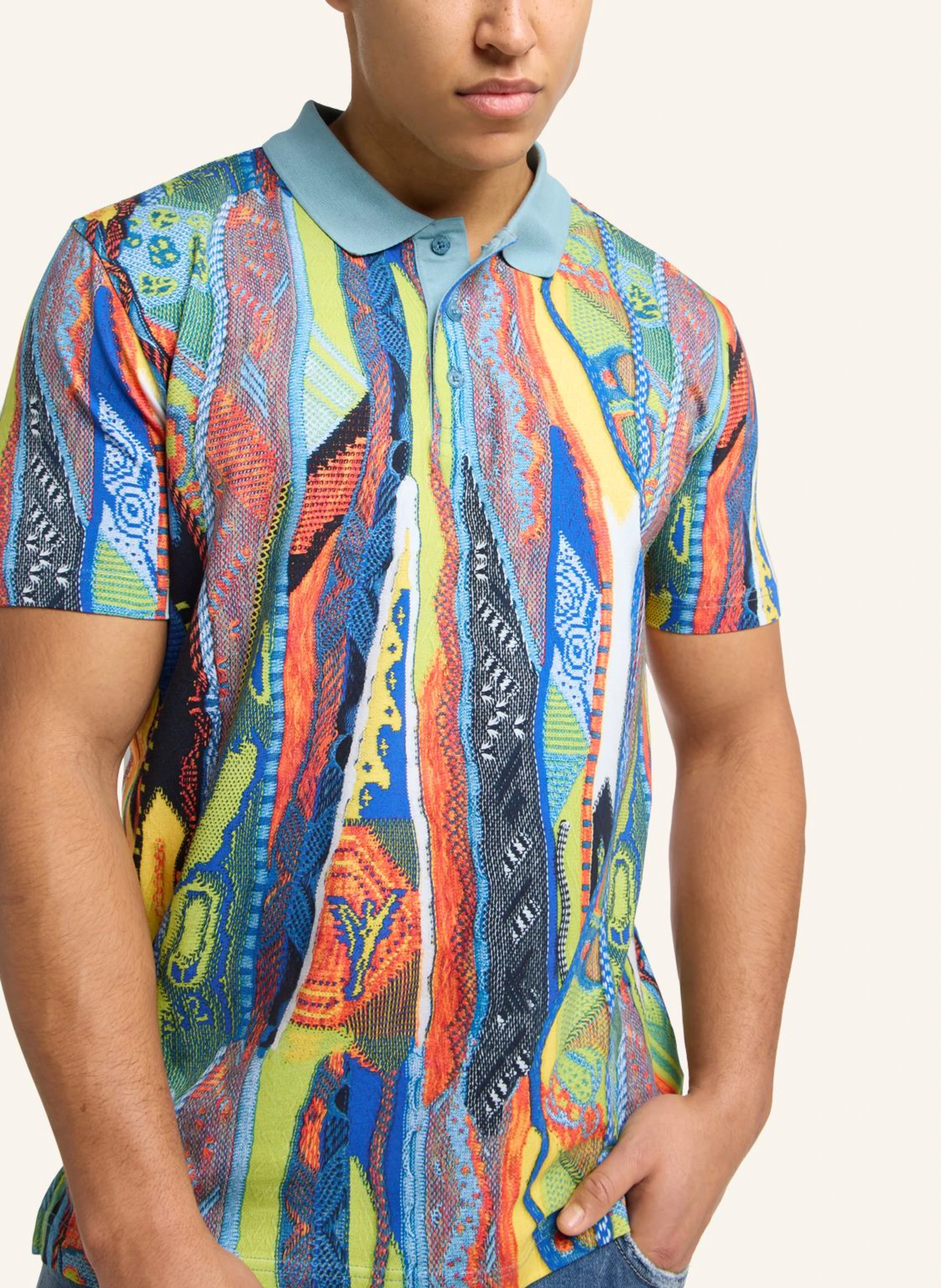 CARLO COLUCCI Poloshirt mit Knitprint EGG