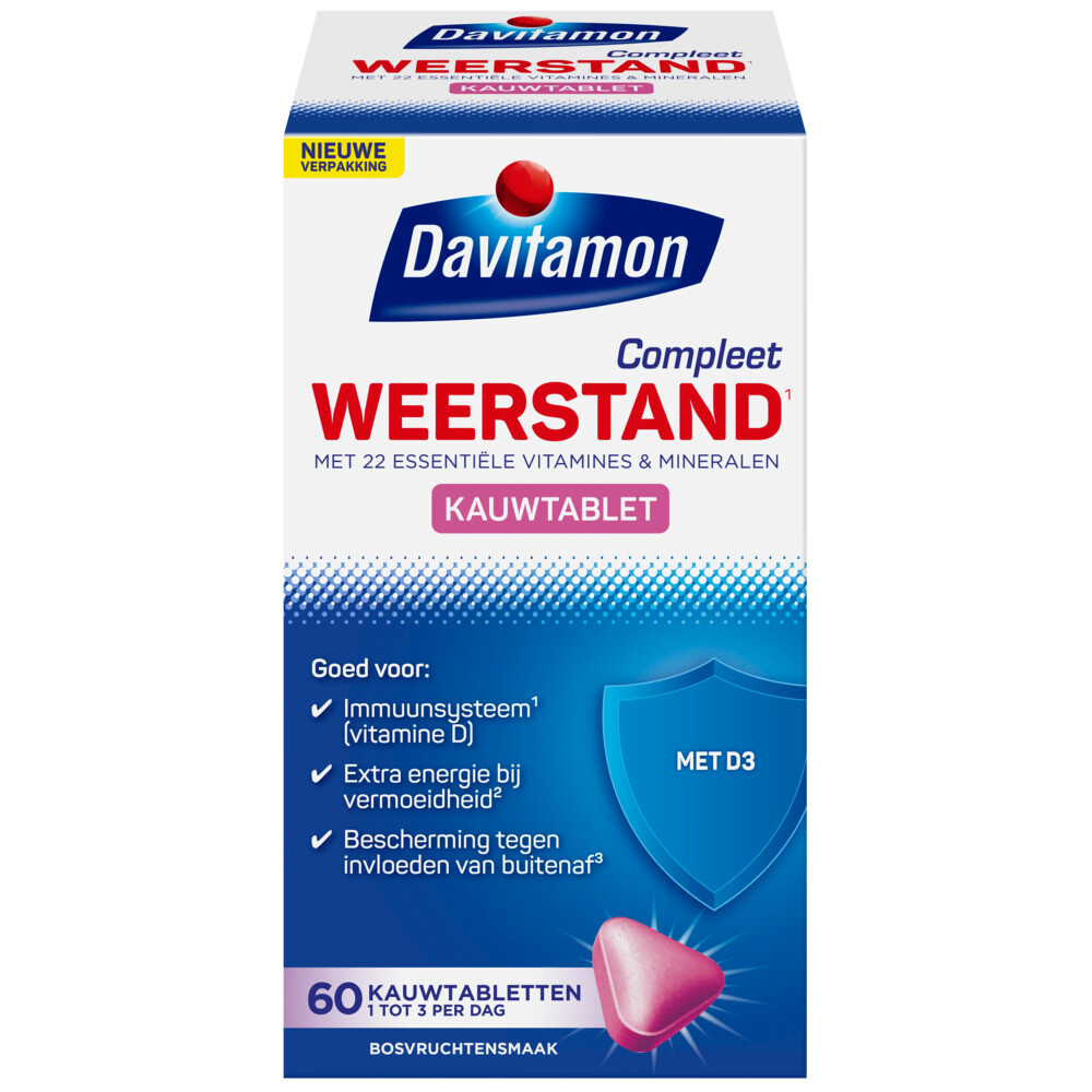 Davitamon Compleet Weerstand Hoog Gedoseerd Bosvruchten50 kauwtabletten