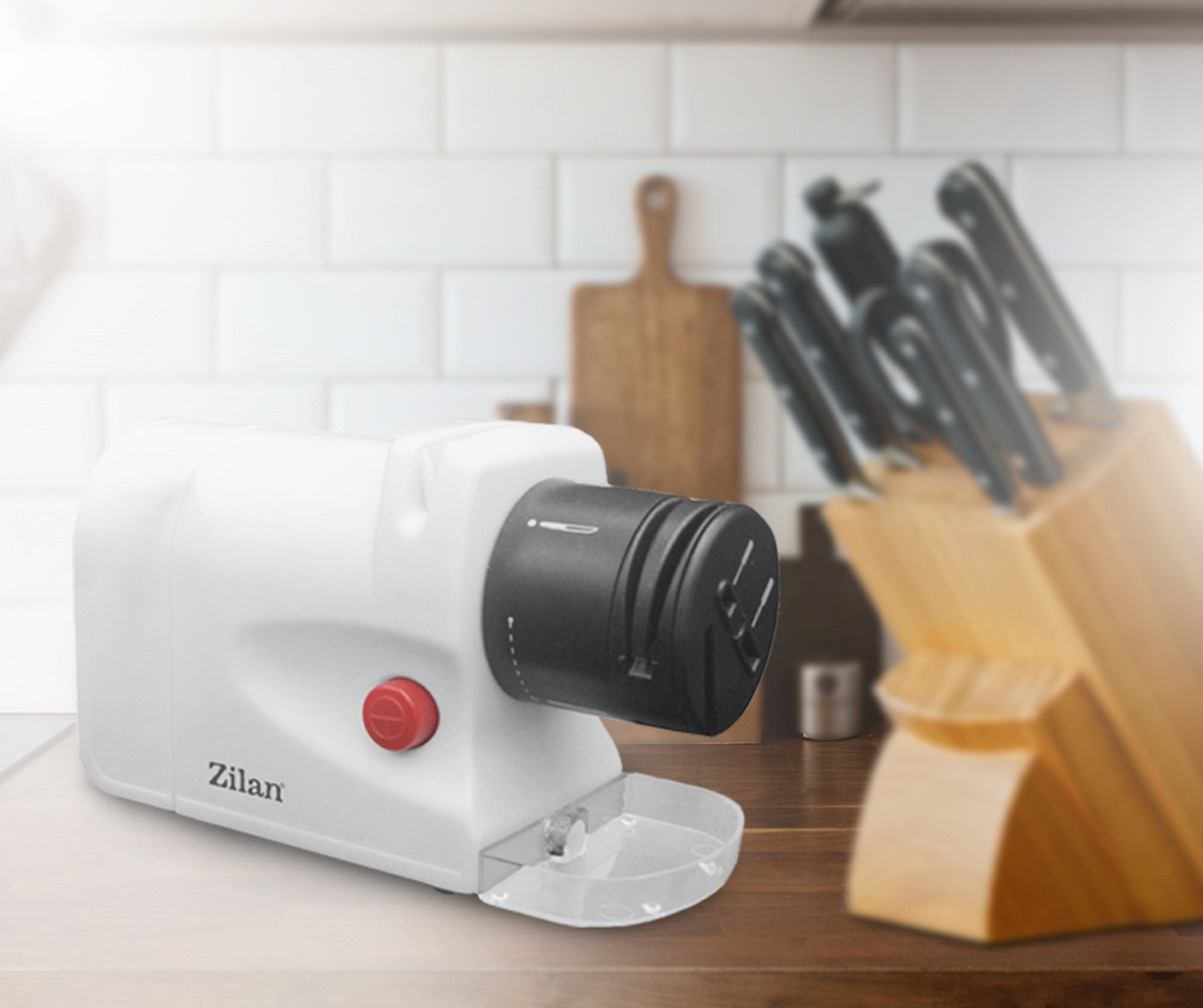 Zilan kompakter Messerschärfer 2 stufiger Schleifprozess 15 Watt