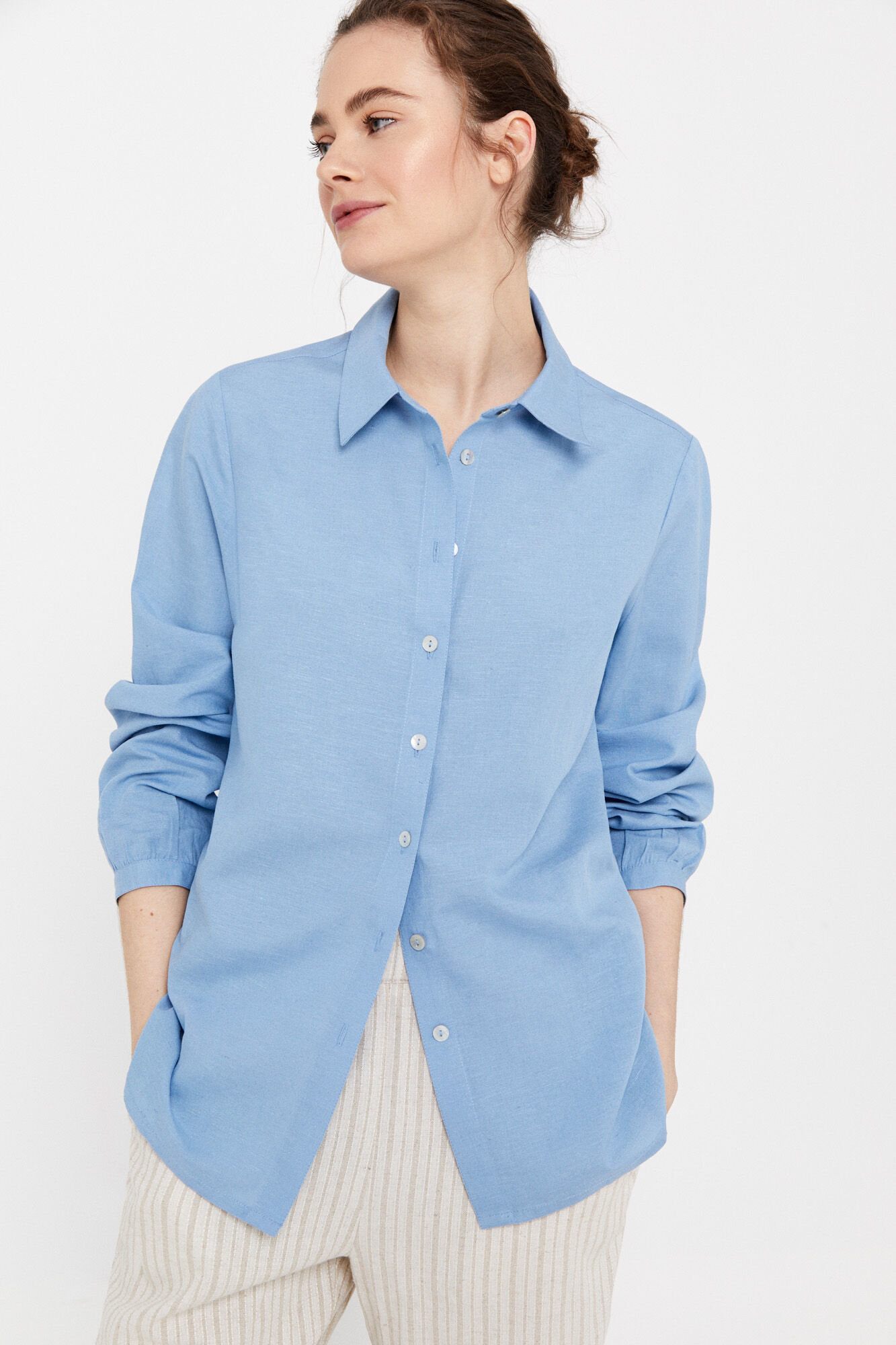 Camisa de linho - Azul
