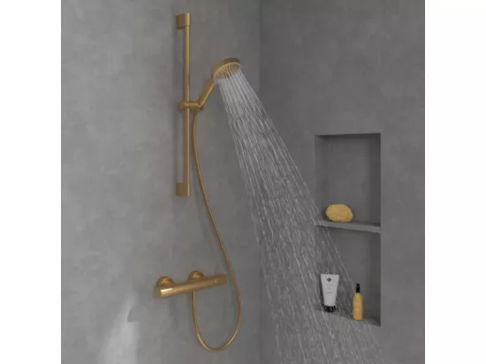 Ensemble de douche 3 jets VILLEROY ET BOCH Verve Showers Or brossé