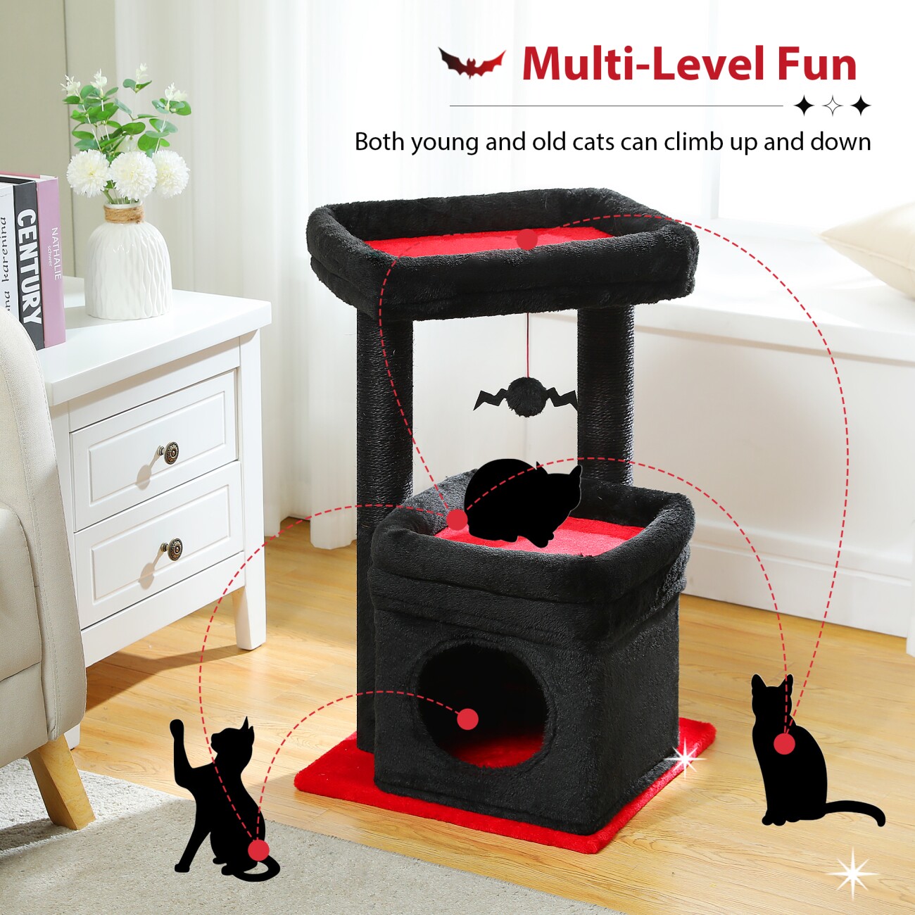 Pawz Road Kleiner Kratzbaum 70cm schwarz