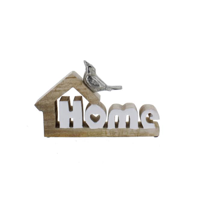 Dekohaus - Home - mit Vogel - ca. 20 x 2,5 x 11 cm