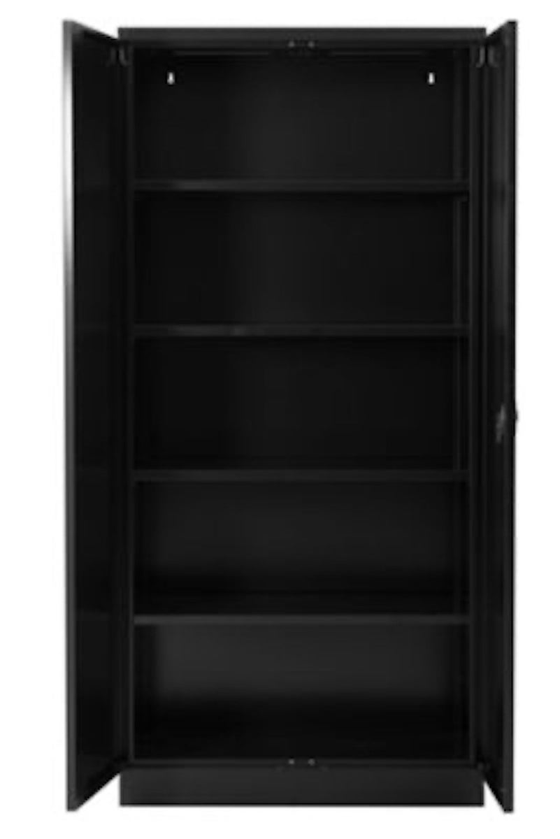 PROREGAL Stalen kast Bee 4 planken HxBxD 195 x 92 x 60 cm Gepoedercoat en versterkt plankmateriaal Zwart & Zwart